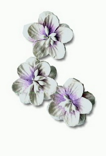 Set of 10 cherryblossoms white violet