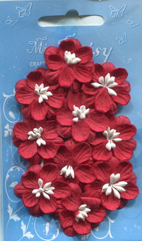 Set of 10 cherryblossoms red