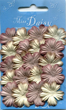 Set of 20 petals 25mm brown cream