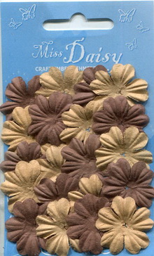 Set of 20 petals 25mm chocolate sand