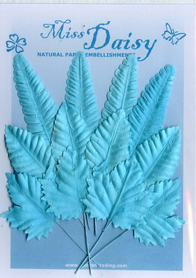 Set of 12 stemmed leaves  skyblue