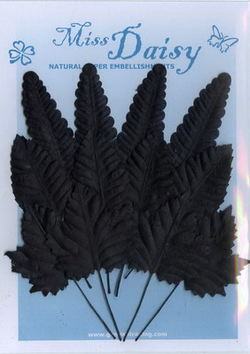 Set of 12 stemmed leaves  black