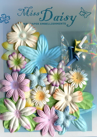 Assorted Flowers and Brads Pastels