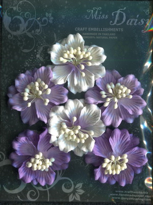 Set of 6 Gardenias 50mm <br>matching colour set<br>lavender