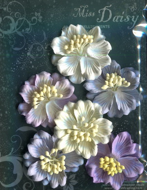 Set of 6 Gardenias 50mm <br>matching colour set<br>violets