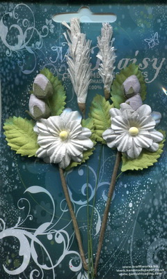 Set of flowers on leaves and sprigs in pastel colours, grey