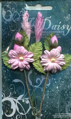 Set of flowers on leaves and sprigs in pastel colours,rose