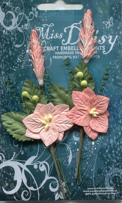 Set of hydrangeas on leaves and sprigs in pastel colours, peach