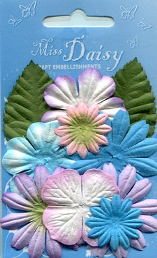 Mixed Flower & Leaf Set pastelblues