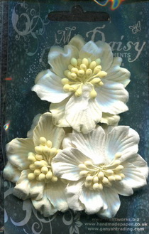 Set of 3 Gardenias 50mm <br>matching colour set<br>cream
