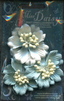 Set of 3 Gardenias 50mm <br>matching colour set<br>light petrol