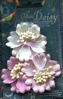 Set of 3 Gardenias 50mm <br>matching colour set<br>soft rose