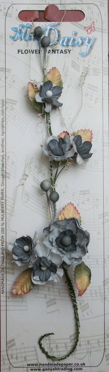 Large 30cm rose branch , grey