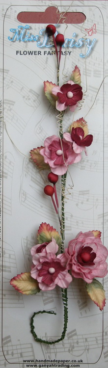 Large 30cm rose branch , scarlet
