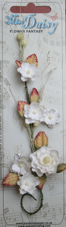 Large 30cm rose branch , white