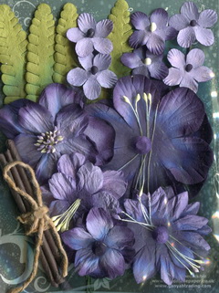 English Garden 1 Flower Sets , aubergine