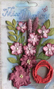 Garden Bloom 1, sets of flowers and string, scarlet