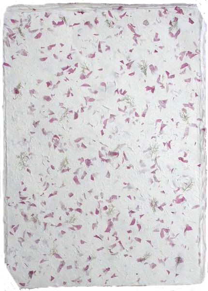 Handmade Mulberry Paper<br>with natural bougainvillea bits