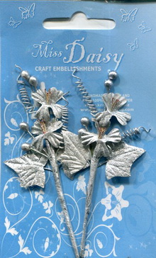 2 Xmas Sprigs silver