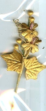 Handmade Xmas sprig 10cm gold