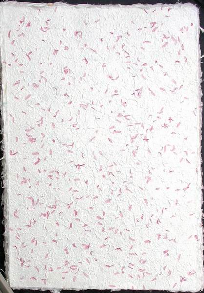 Handmade Mulberry Paper<br>with natural tamarind leaves pink