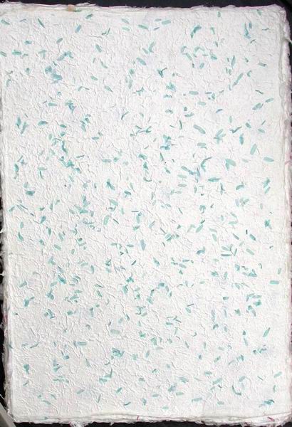 Handmade Mulberry Paper<br>with natural tamarind leaves turquoise